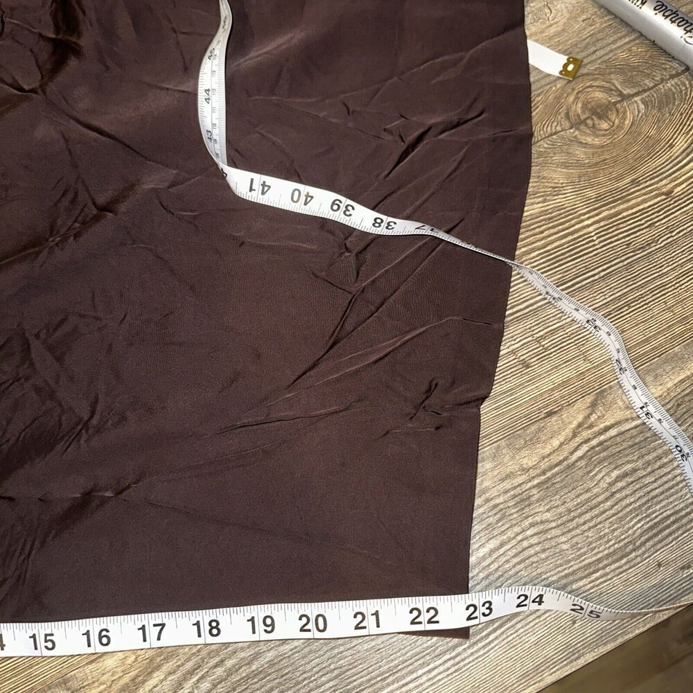 Vince Brown Satin Pleat Front Wide Leg Trousers. Size 18. NWOT. P - Picture 10 of 11